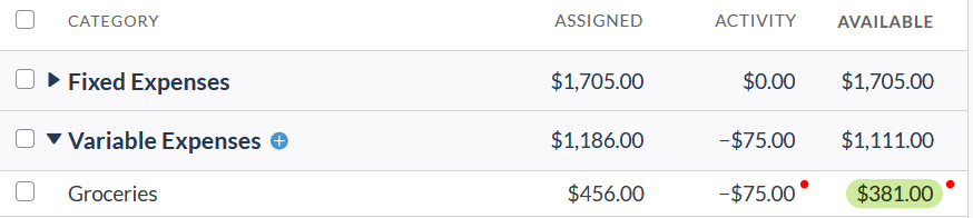 YNAB - Groceries Available YNAB - Groceries Available